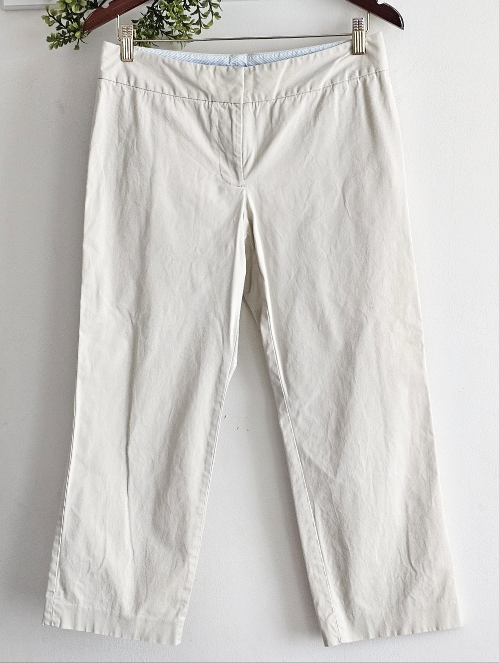 Vineyard Vines Cropped Pants Size 6 Beige Khaki Stretch Preppy